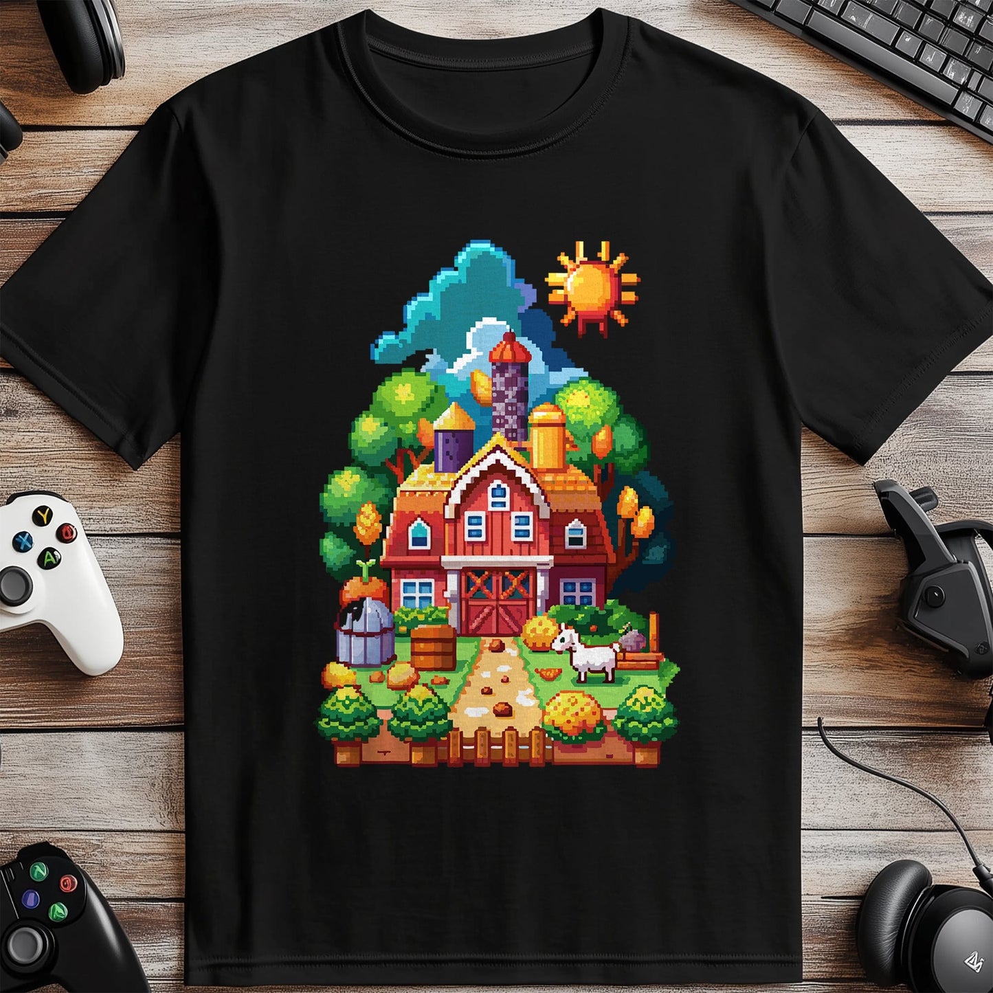 Pixel 32 T-Shirt - Funny Retro Farm