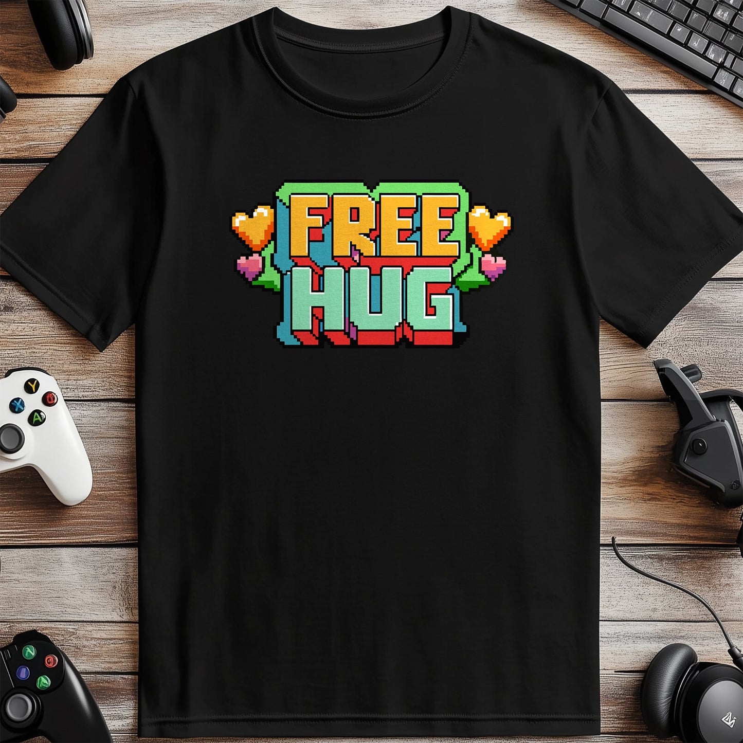 Pixel 91 Free Hugs t-shirt