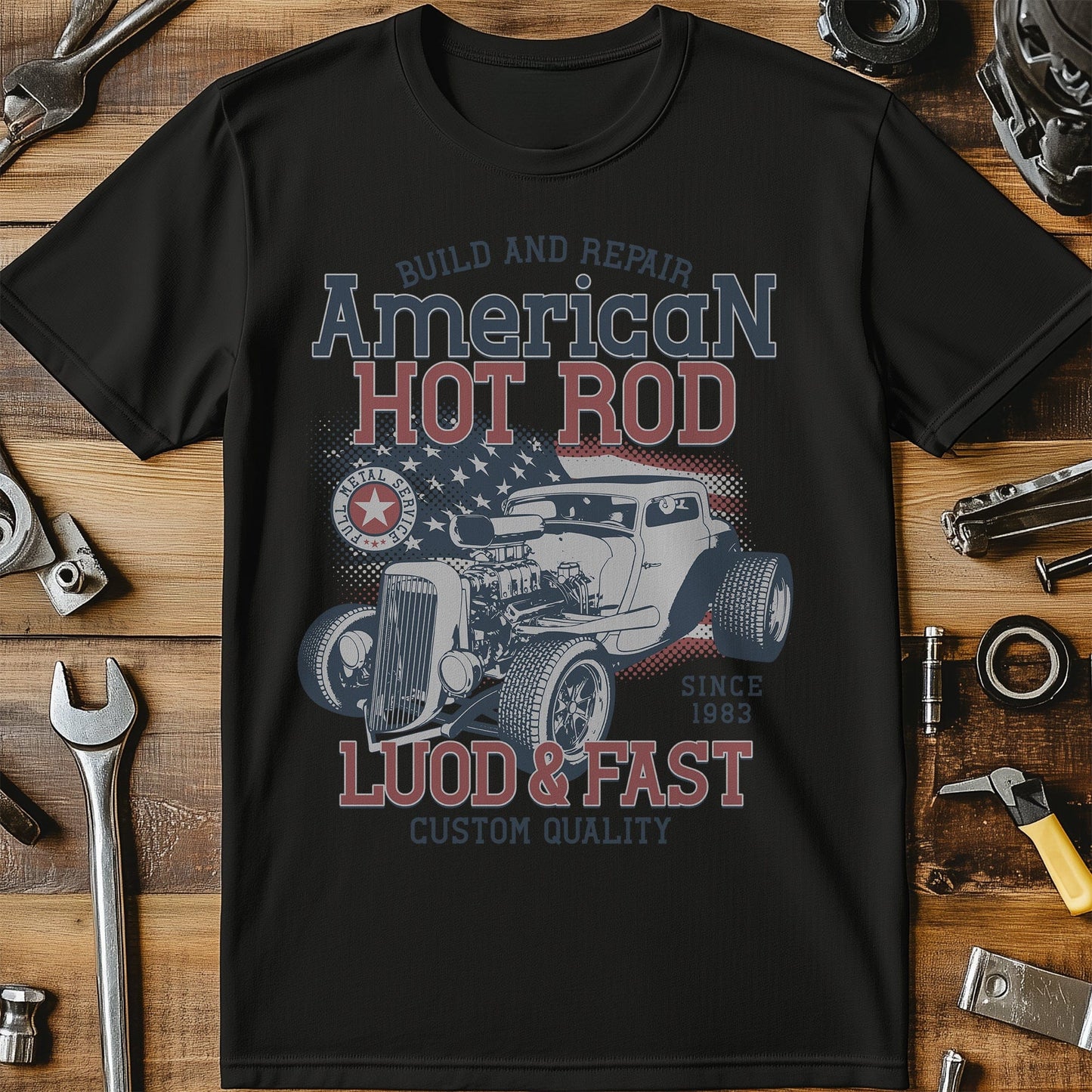 HotRod American Flag T-Shirt