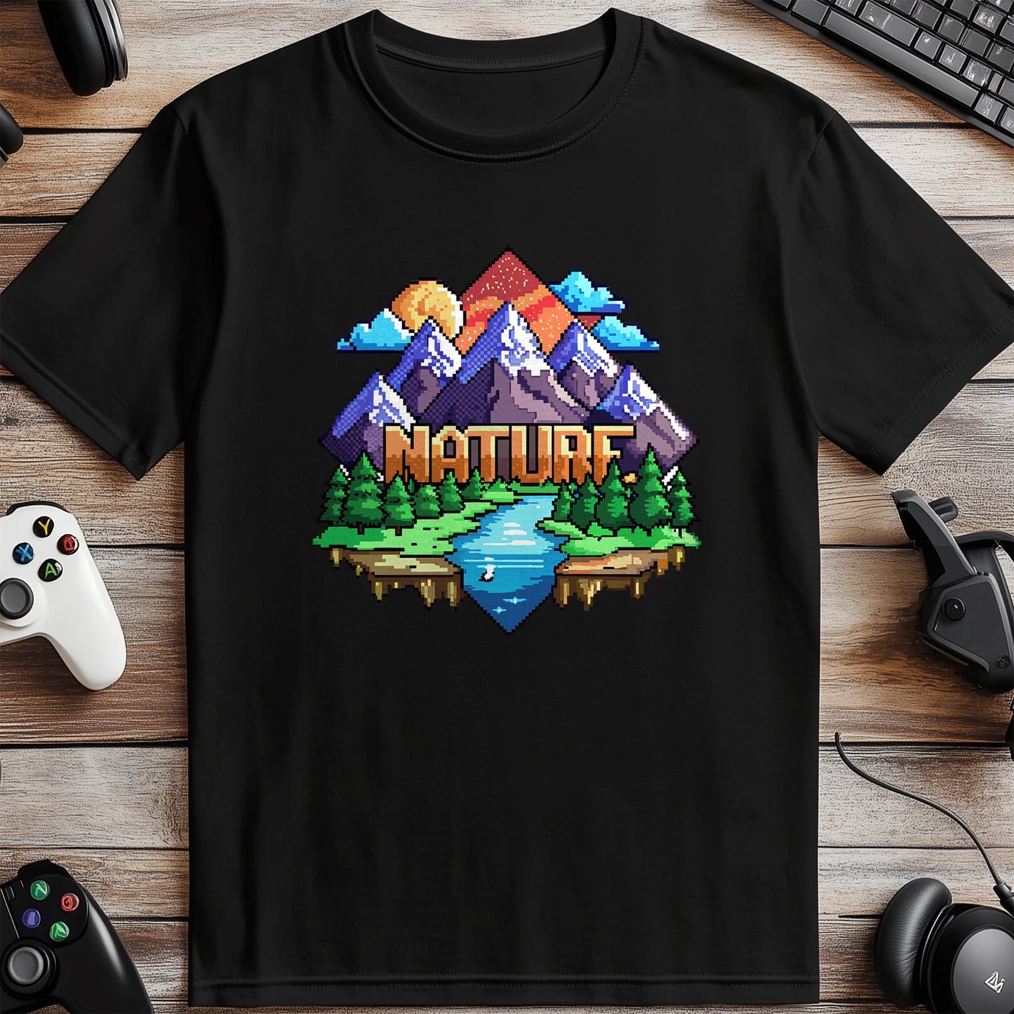 Pixel 100 T-shirt Retro Mountain