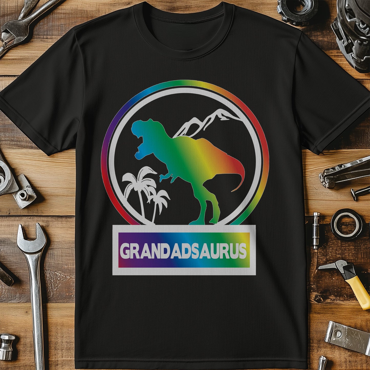 Rainbow Grandadsaurus T-shirt