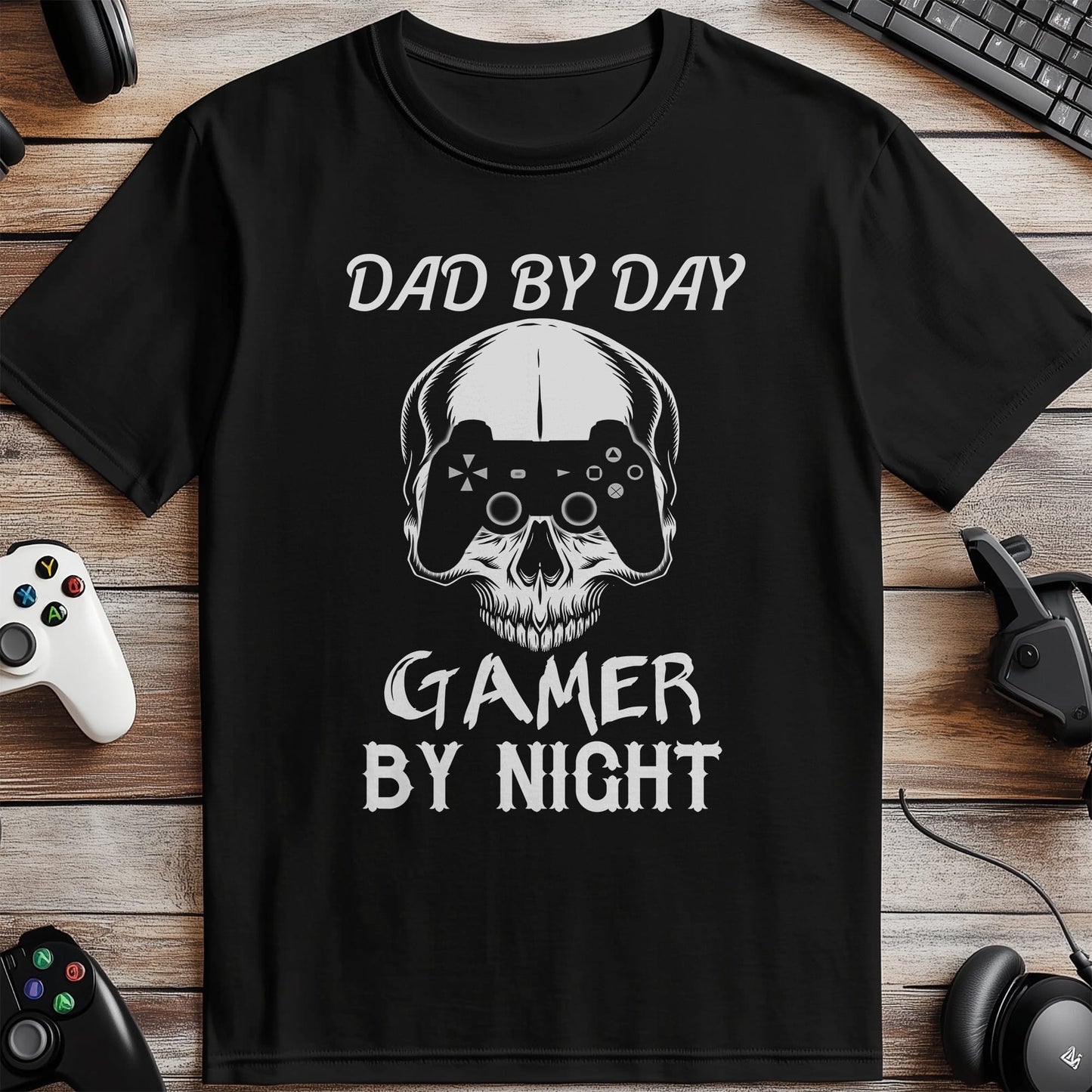 Gamer Dad by Day, Skull by Night T-Shirt