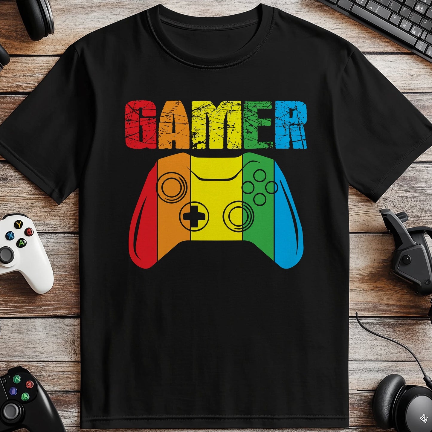 Gamer Controller Rainbow T-Shirt