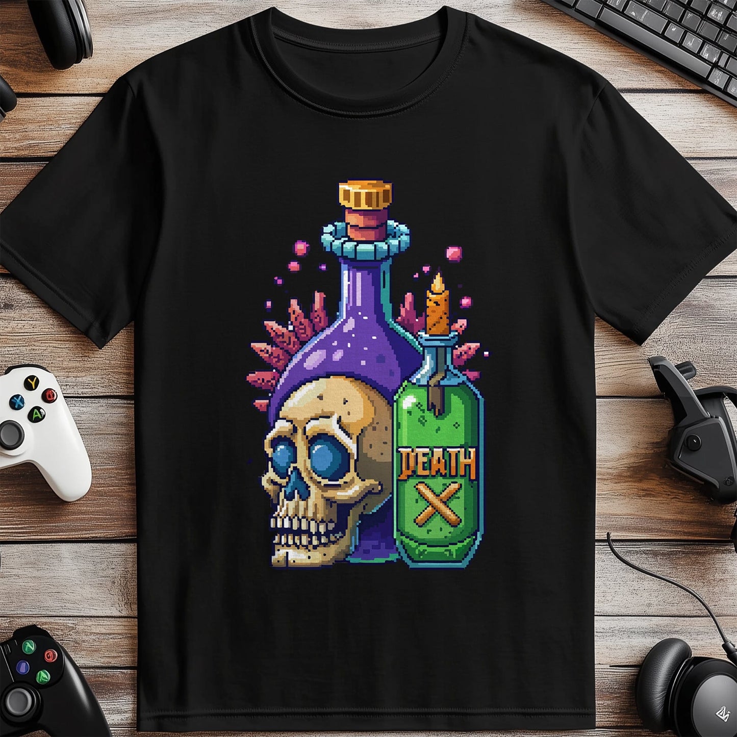 Pixel 30 Skull & Bottle T-Shirt Skull