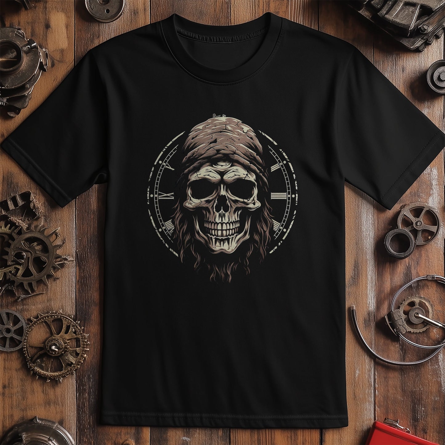 Time-Skull-2 T-shirt: Bearded Skull