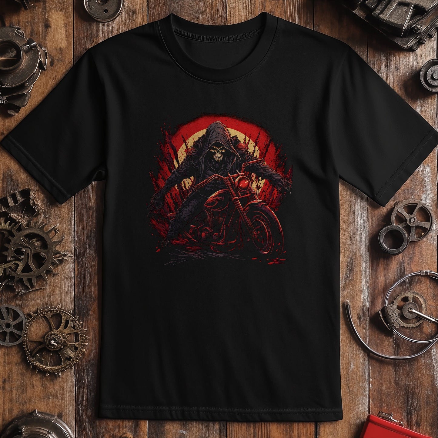 Grim Biker 3 T-shirt - Skeleton on a