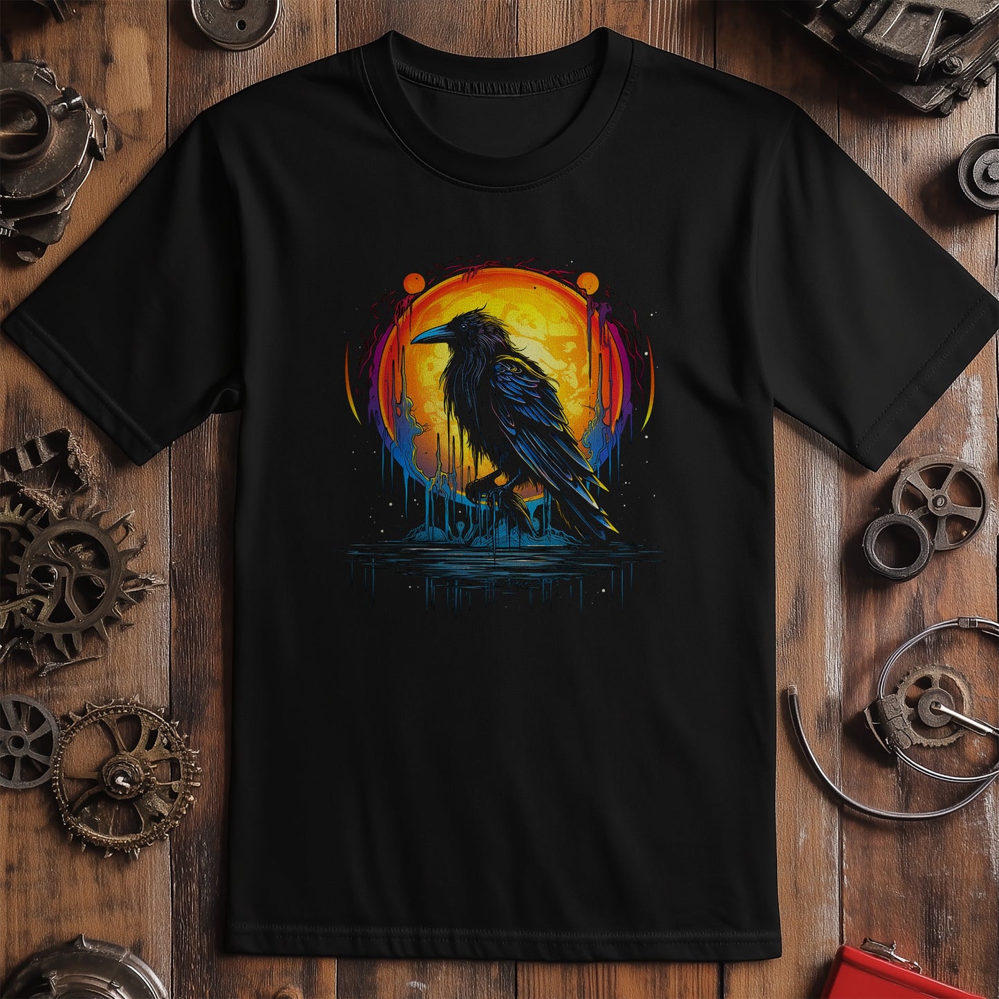 Sunset Drip Crow T-Shirt -