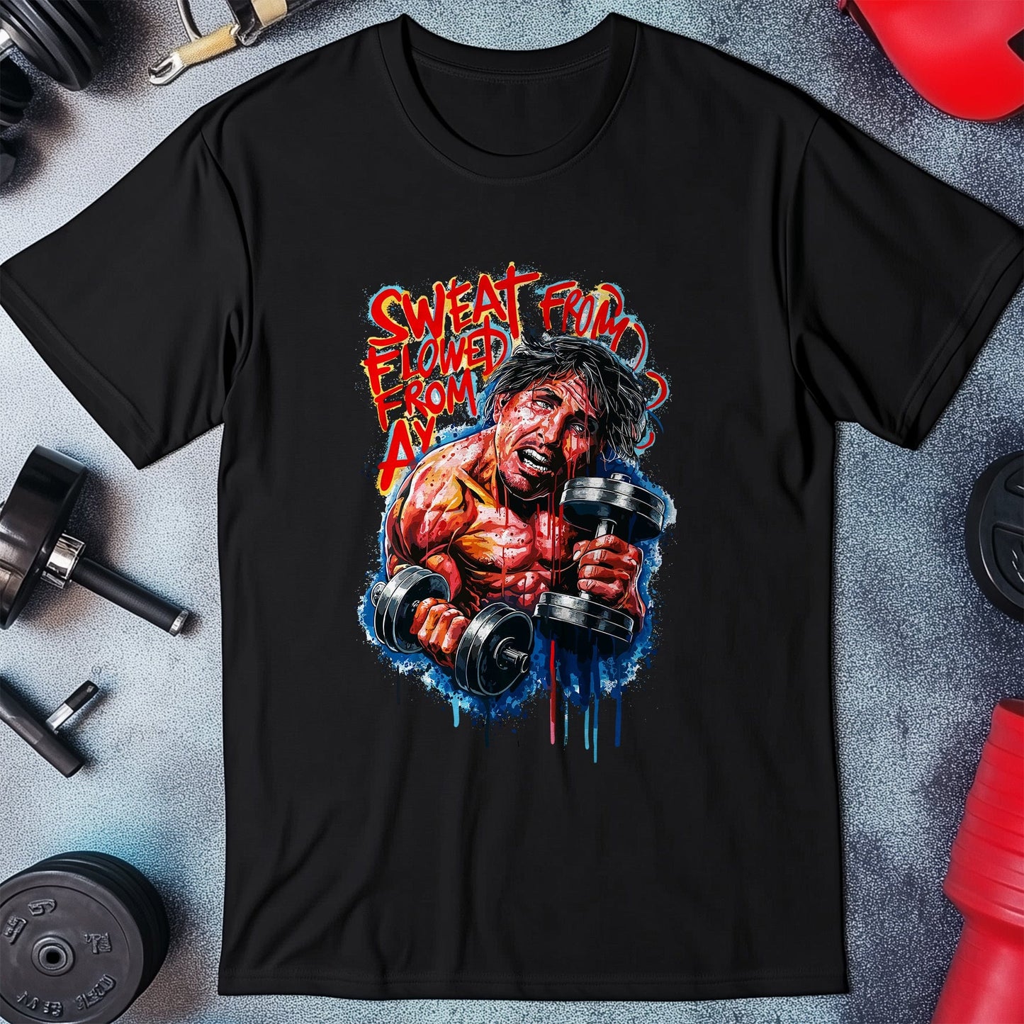Gym 13  Sweat from T-shirt