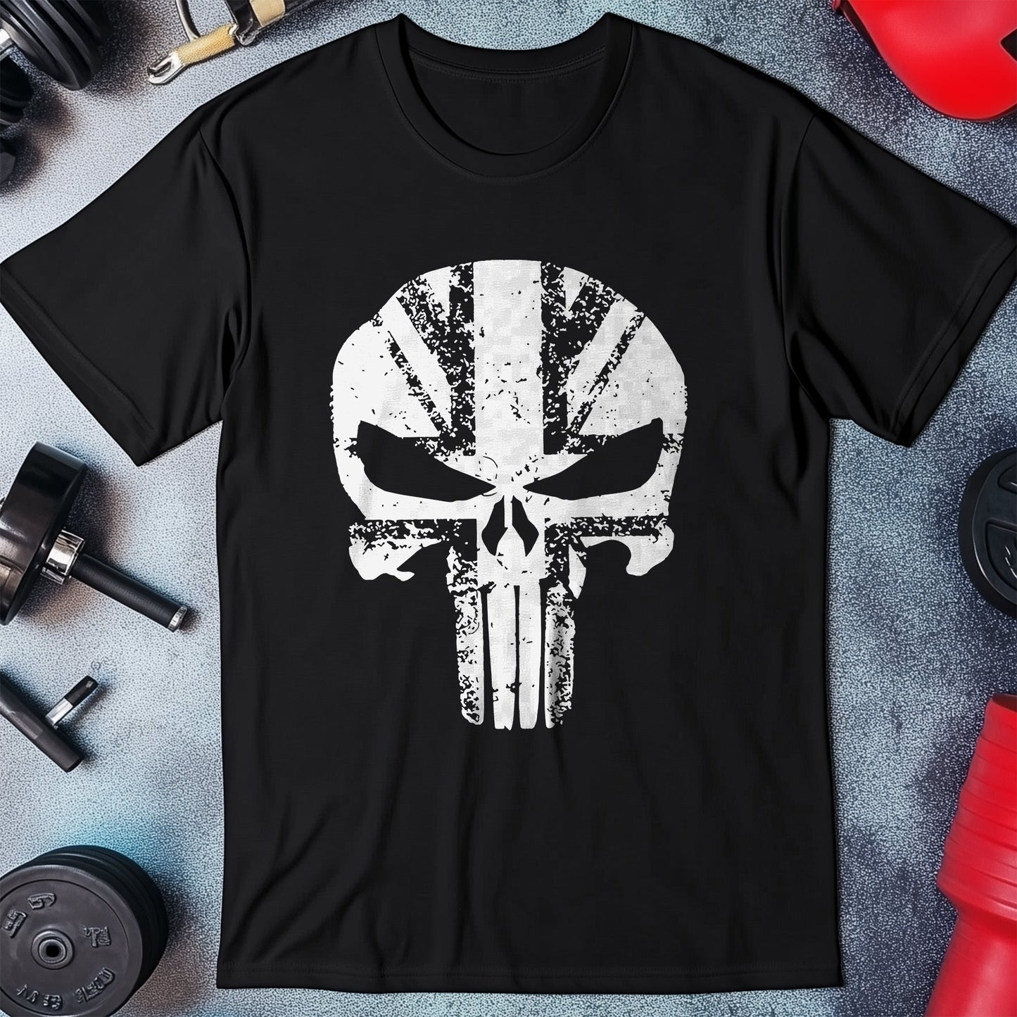 UK Skull Distressed T-Shirt -
