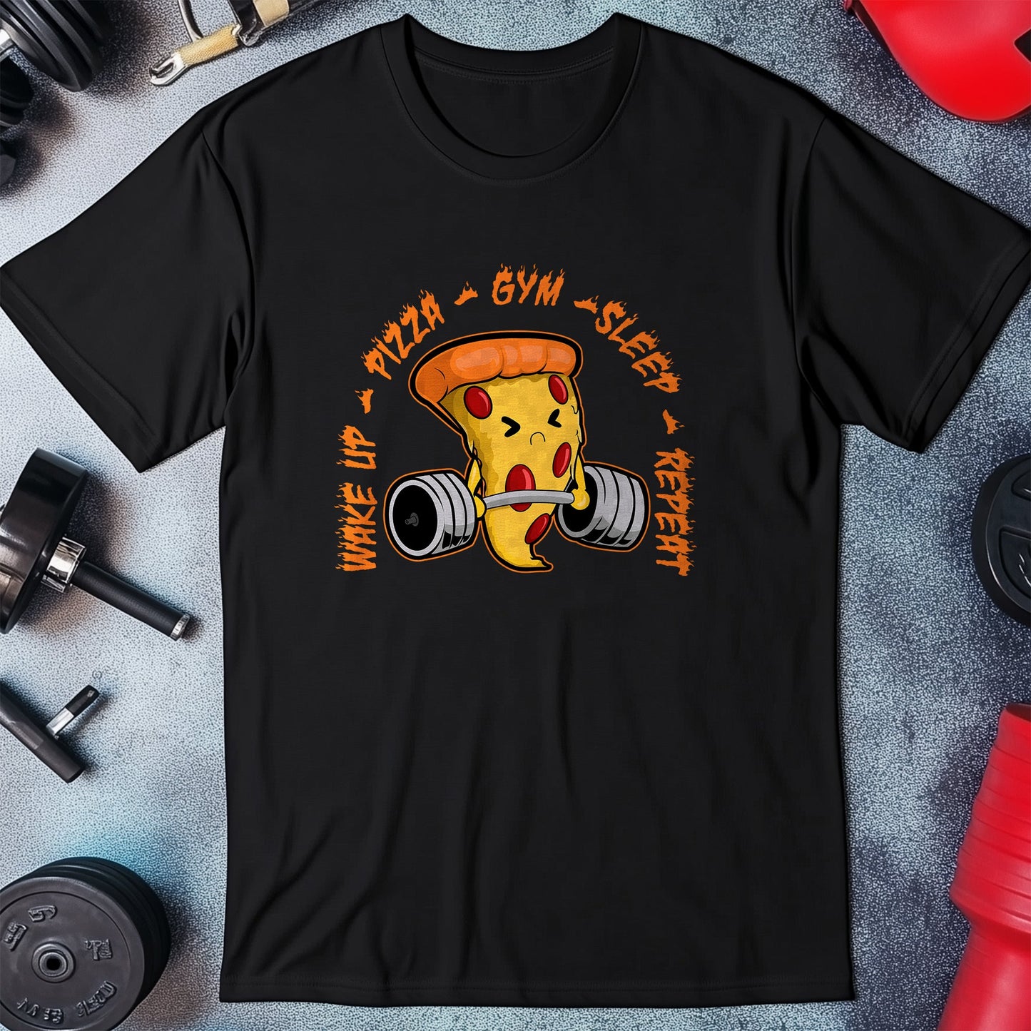 Pizza Gym T-shirt ‚Äì Funny Fitness