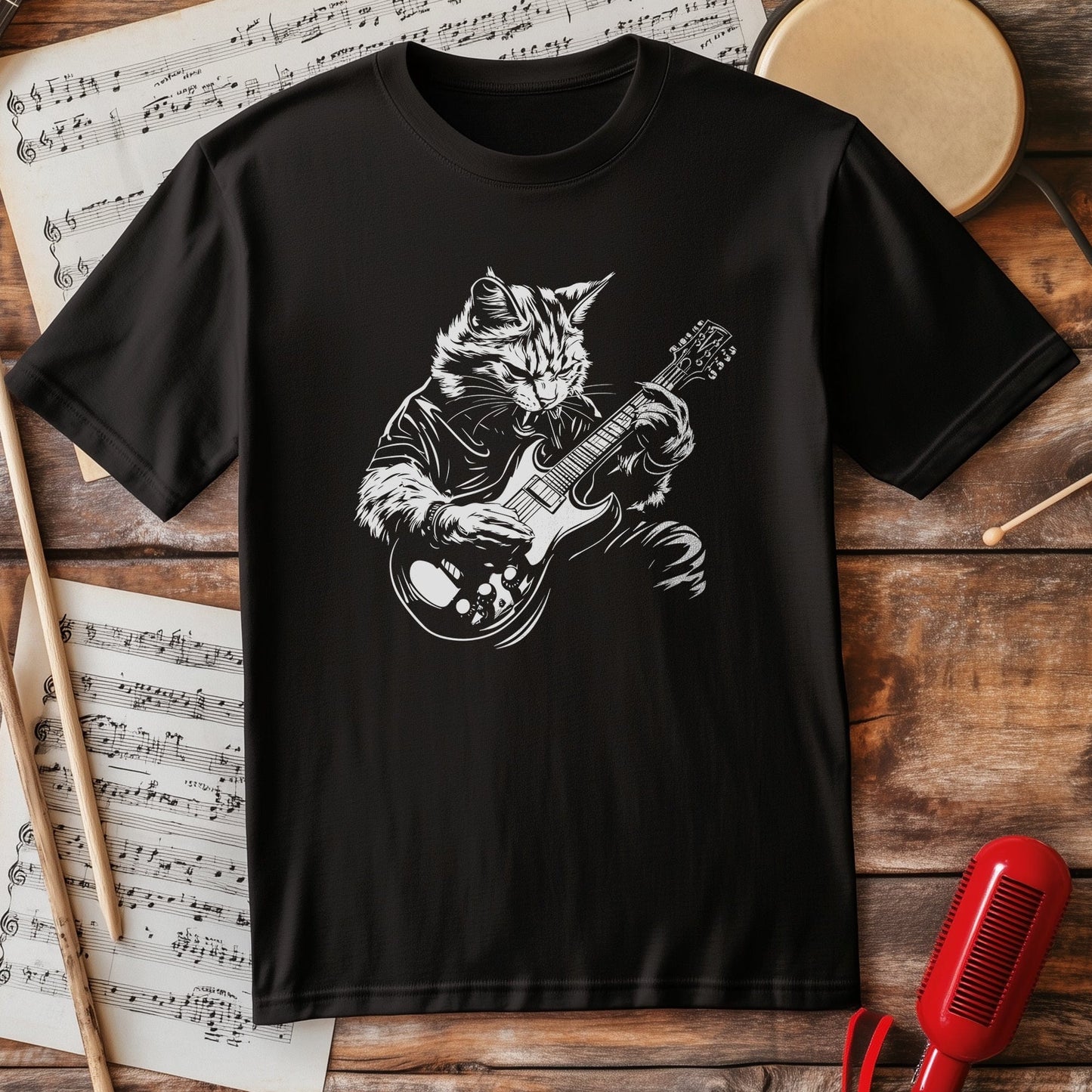 Cat Rocking Out 1 t-shirt
