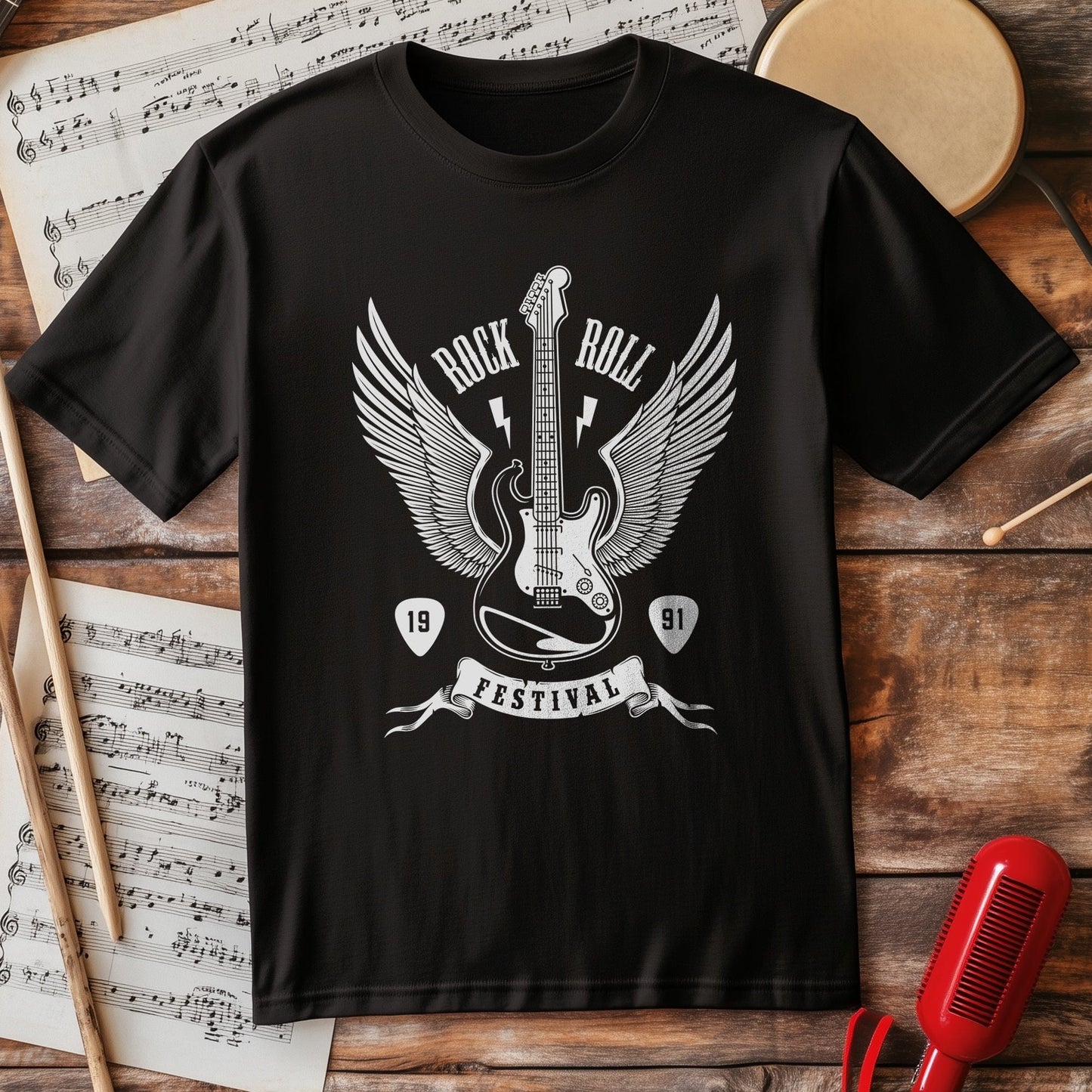 Guitar & Wings Rock & Roll t-shirt