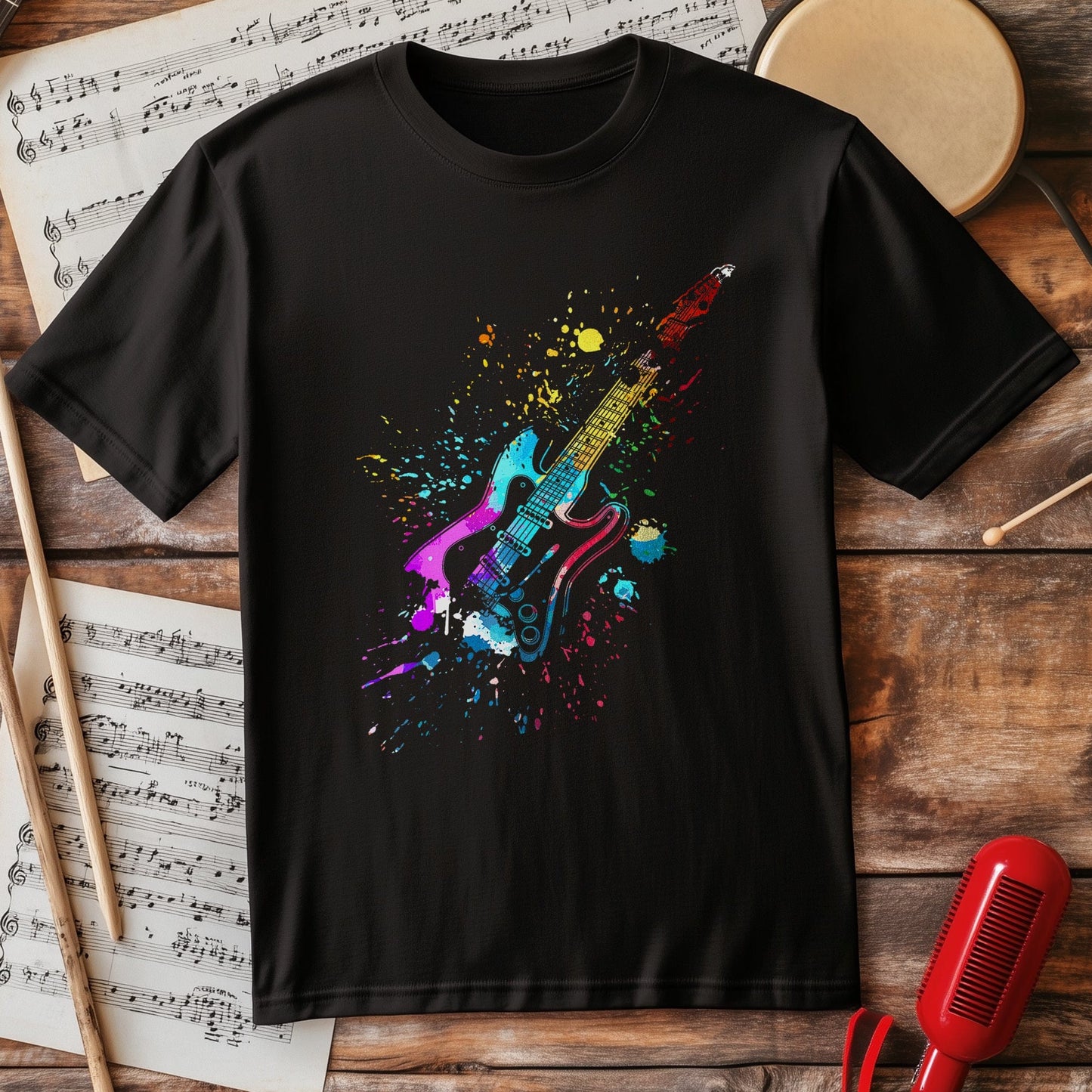 Guitar Neon Splash T-Shirt