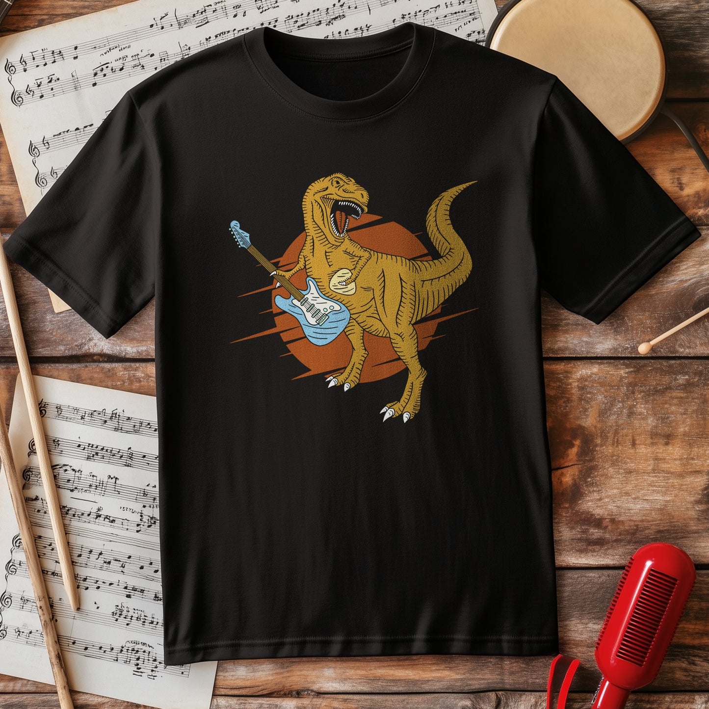 T-Rex Guitar t-shirt - Rockin'