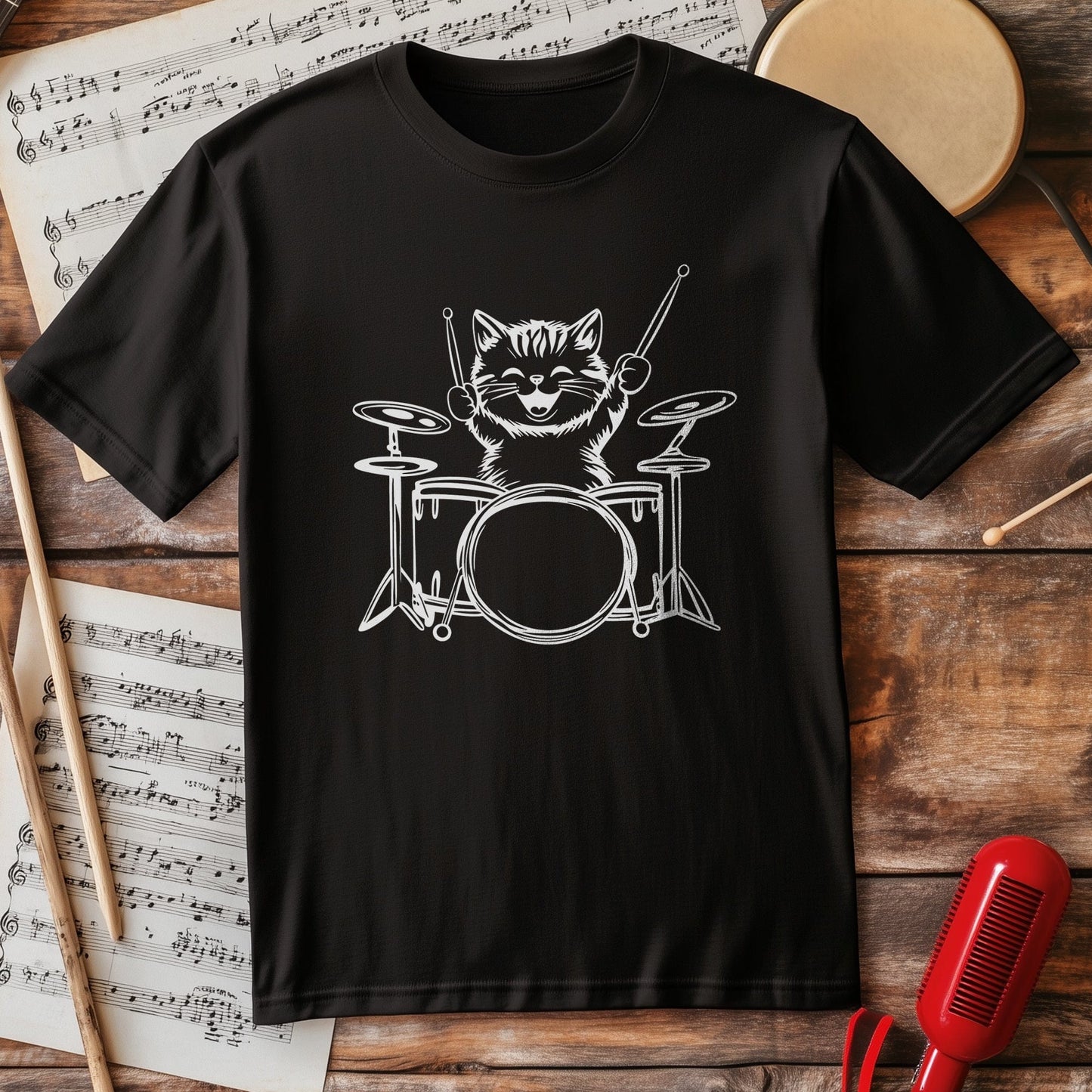 Cat Drummer 2 T-Shirt