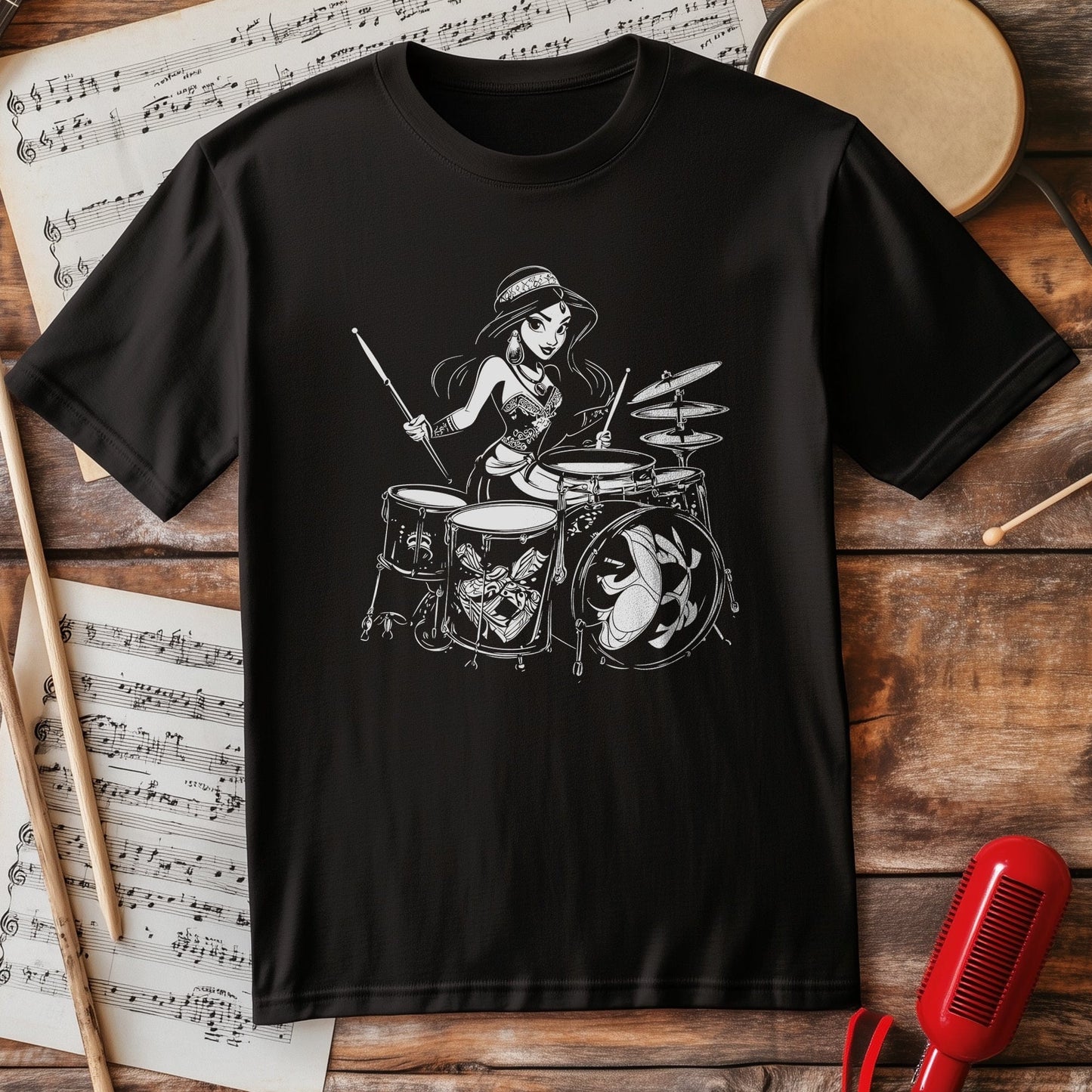 Princess Jasmine Drummer t-shirt