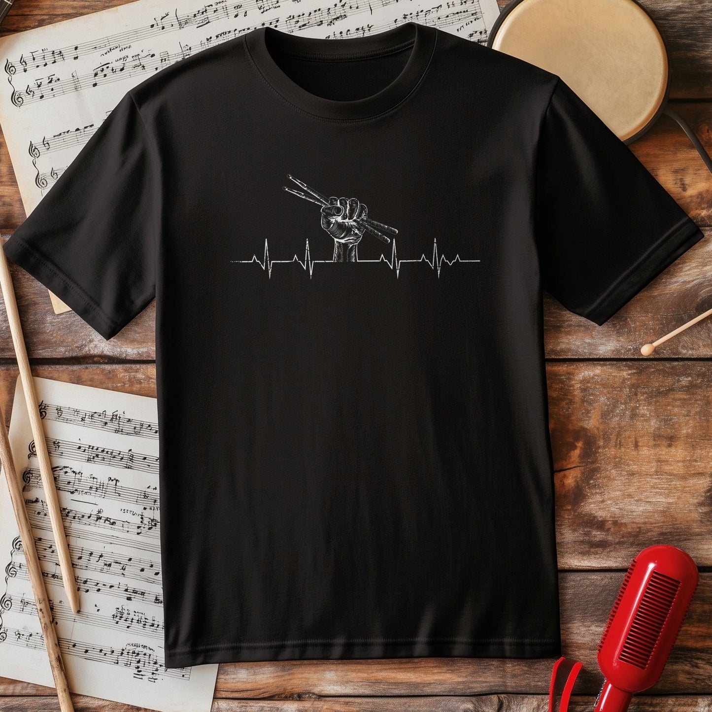 Drummer Fist Heartbeat t-shirt