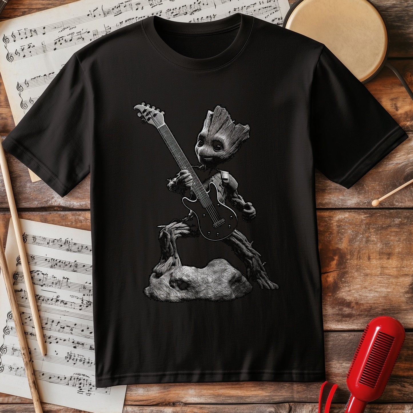Baby Groot Guitar Rocks T-shirt