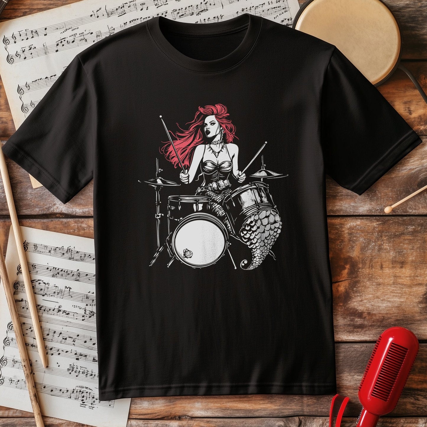 Princess Mermaid Drummer T-shirt -
