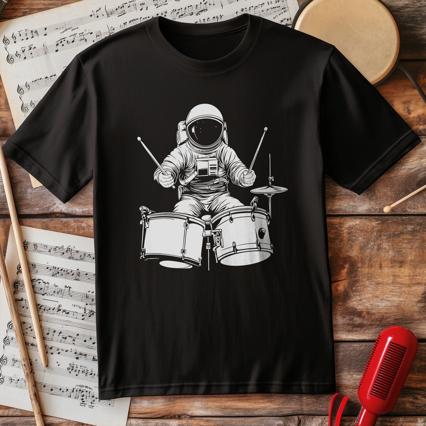 Astronaut Drummer T-Shirt
