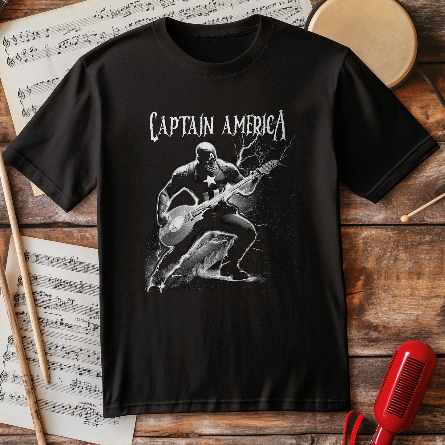 Captain Guitar Rocks T-Shirt - Strum