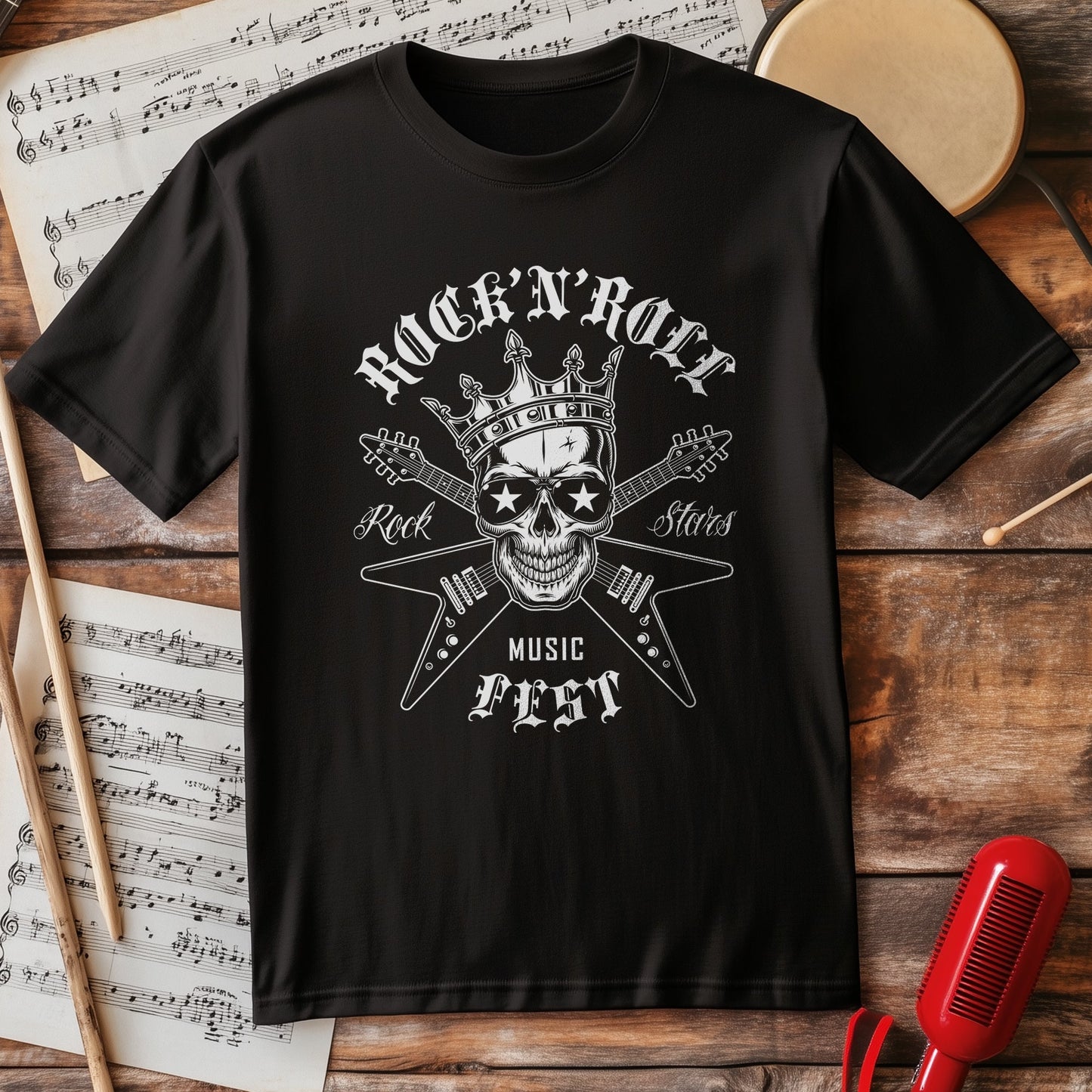 Rock 'n Roll Skull T-Shirt - Unleash