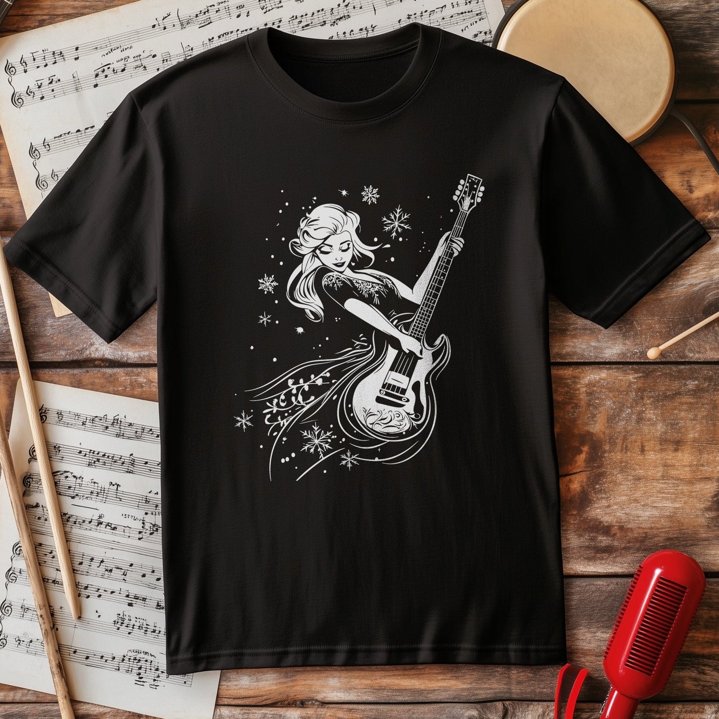 Queen Elsa Rockin' the Guitar T-Shirt