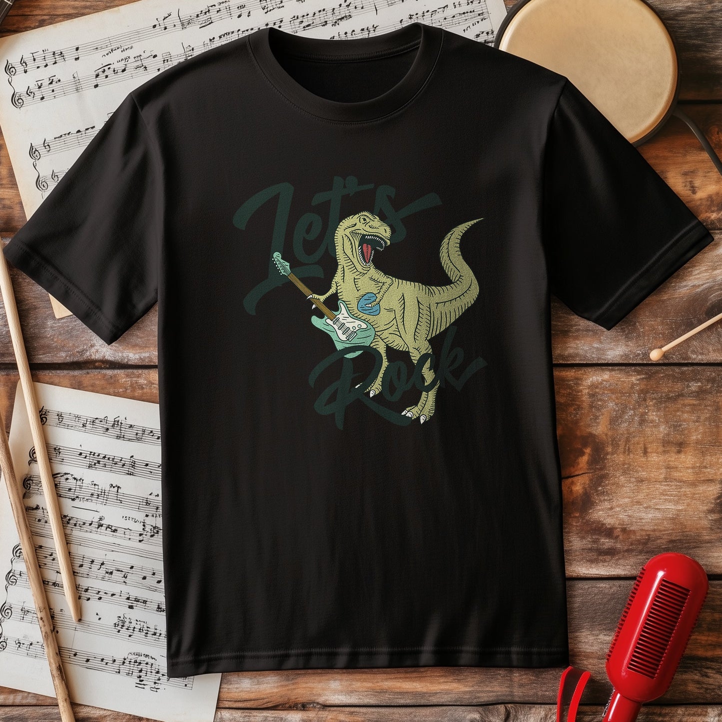 T-Rex Lets Rock T-Shirt