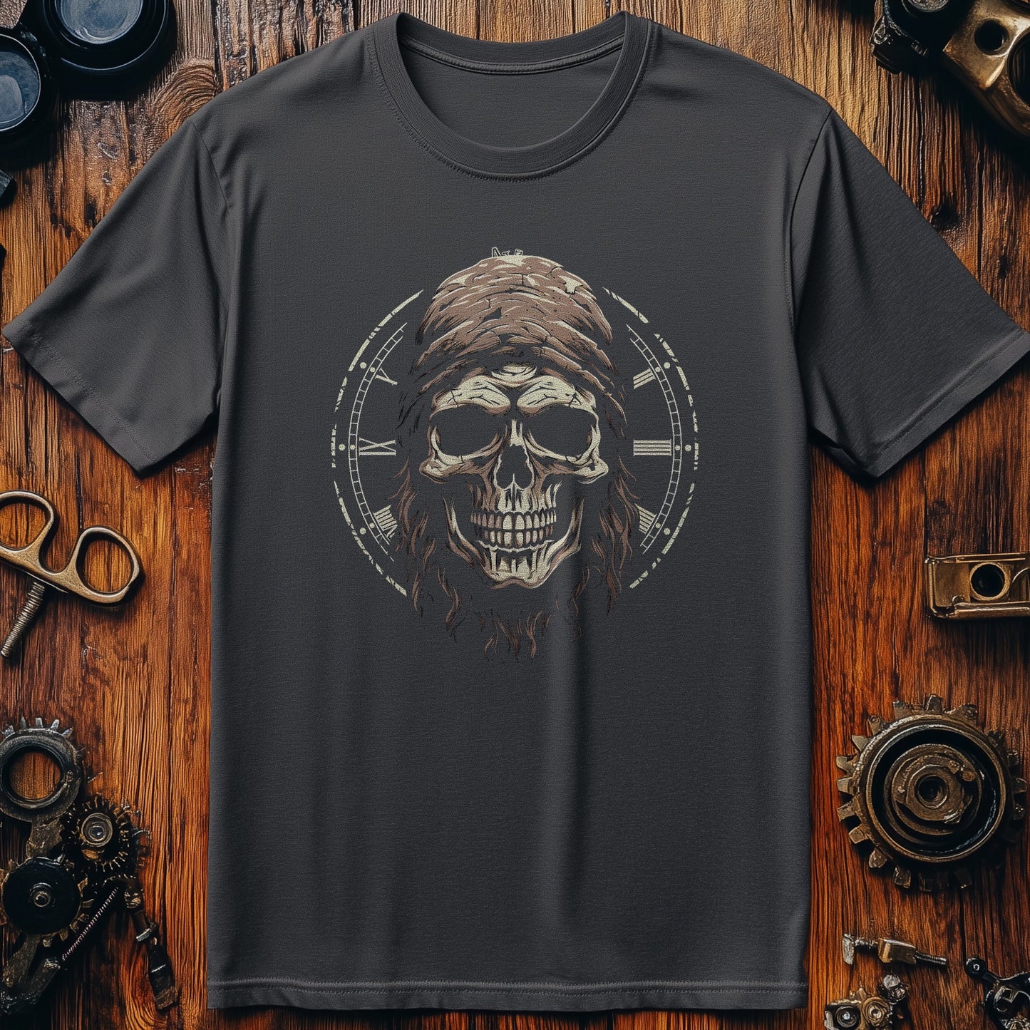 Time-Skull-2 T-shirt: Bearded Skull