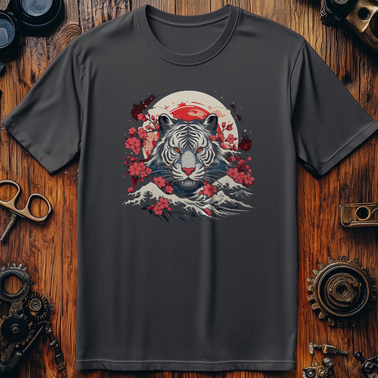 White Tiger Jap T-Shirt - Roar with