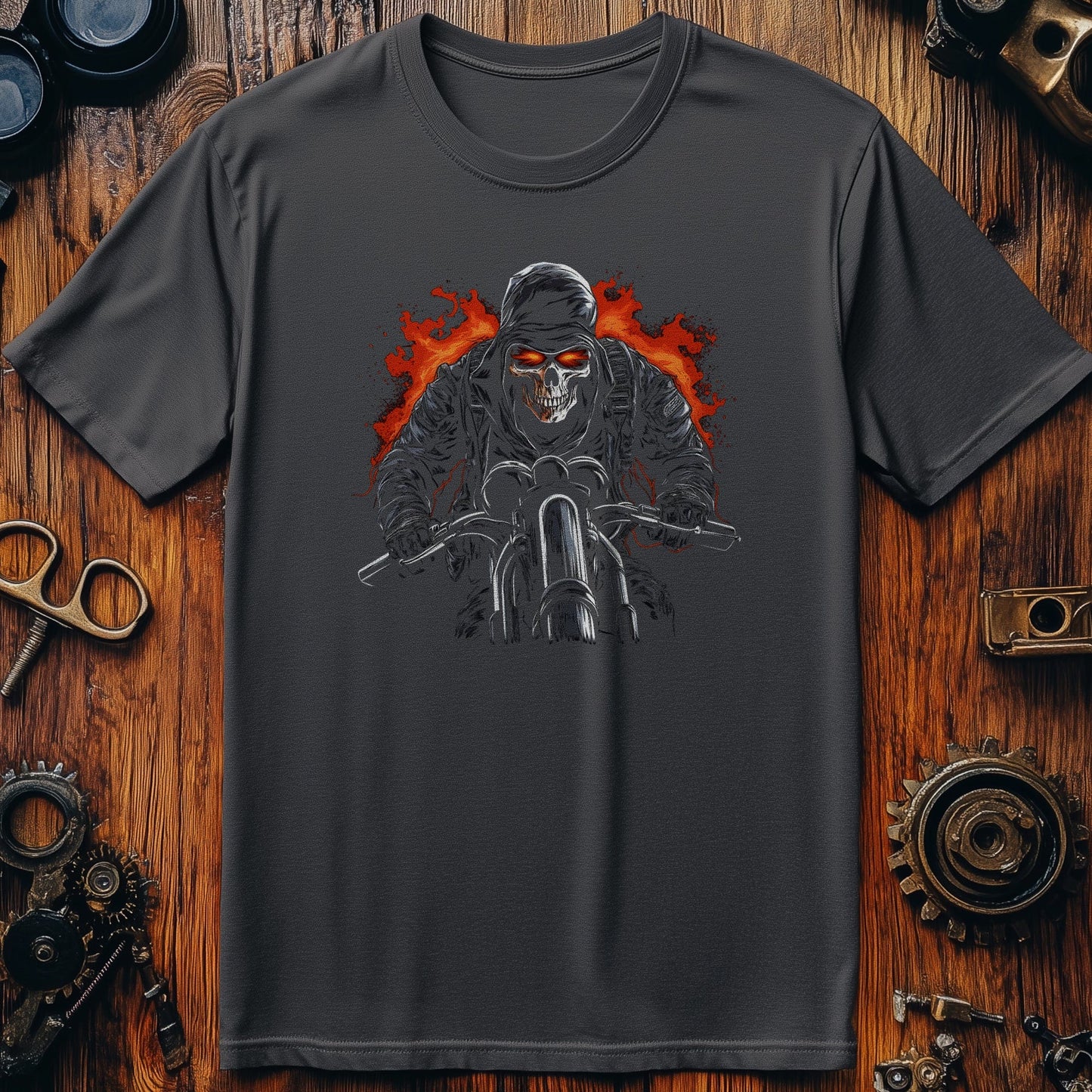 Biker Skull T-Shirt - Ride or Die in