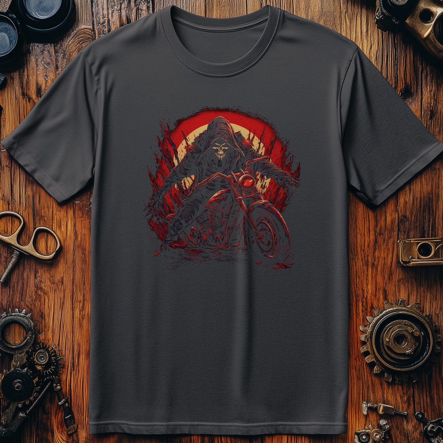 Grim Biker 3 T-shirt - Skeleton on a