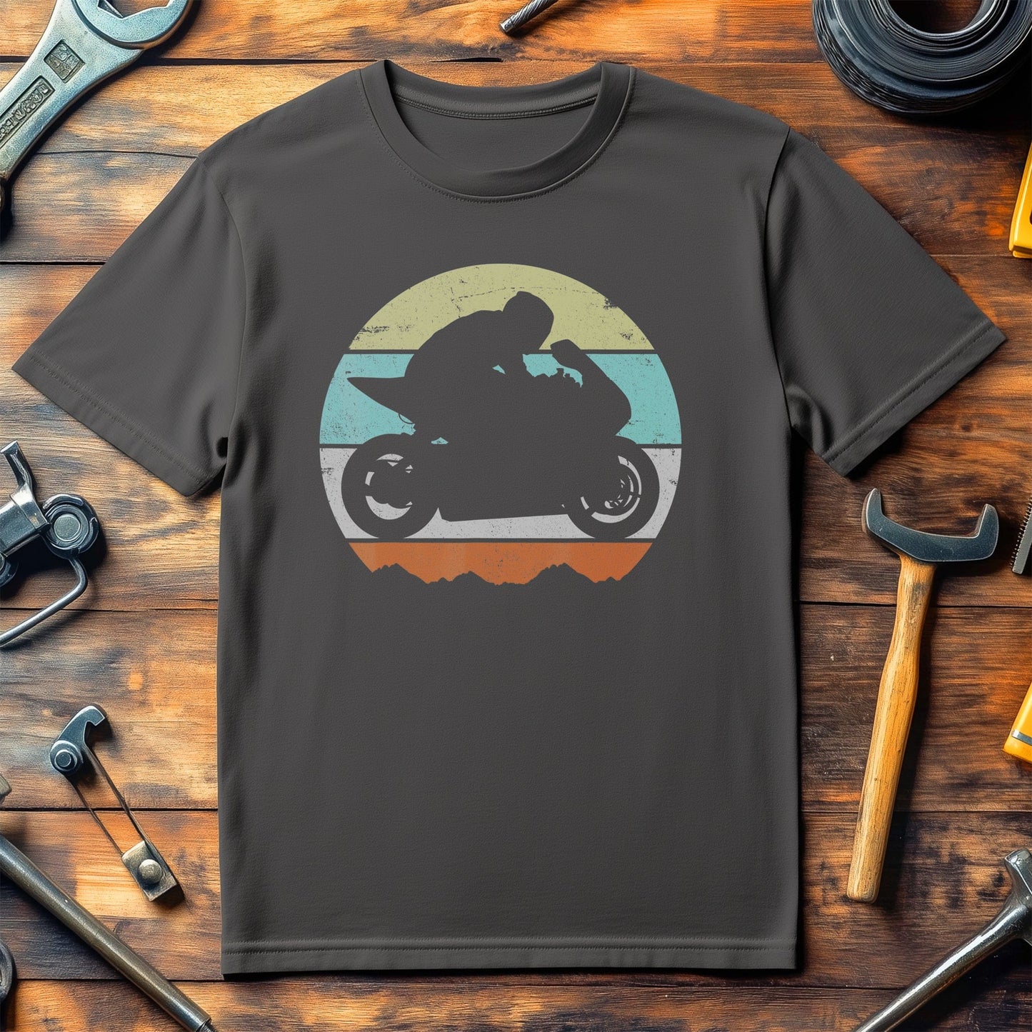 Retro Sunset Sportsbike T-Shirt