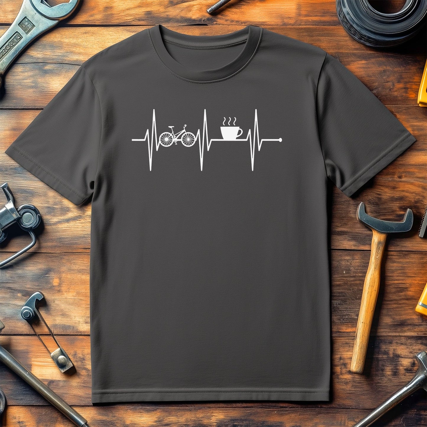 Cycling And Coffee  Heartbeats T-shirt