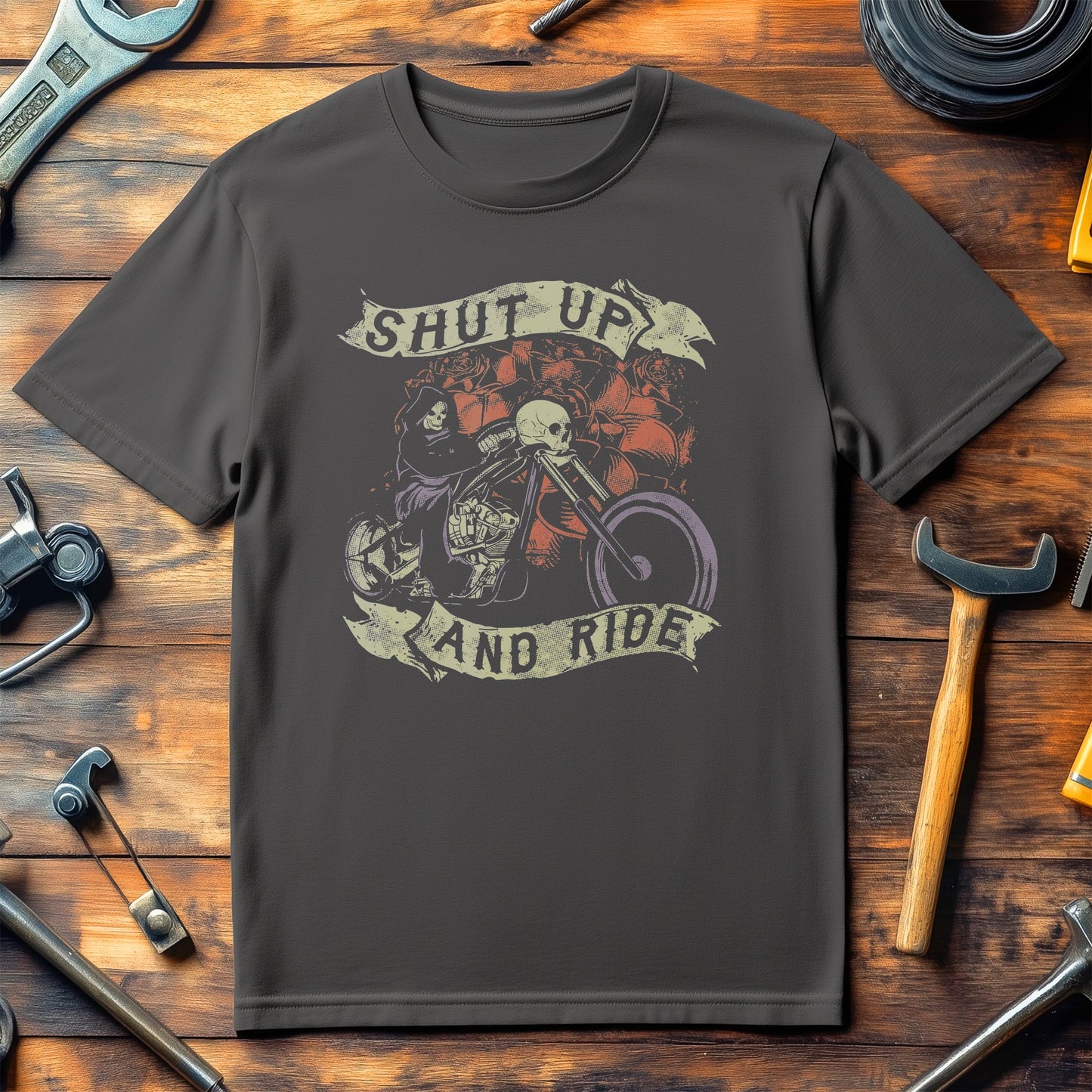 Shut Up And Ride Skull T-Shirt