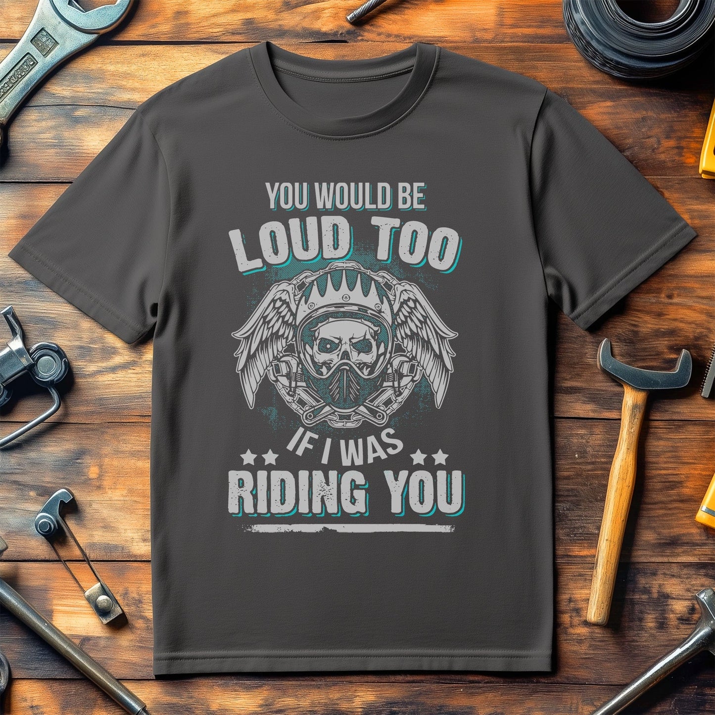 Sexy Motorcycle Biker Skull T-Shirt