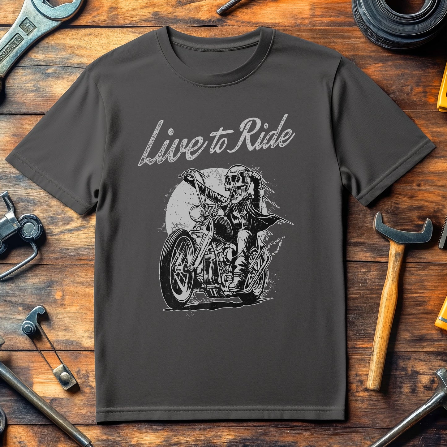 Skull Rider Motorcycle Biker T-Shirt