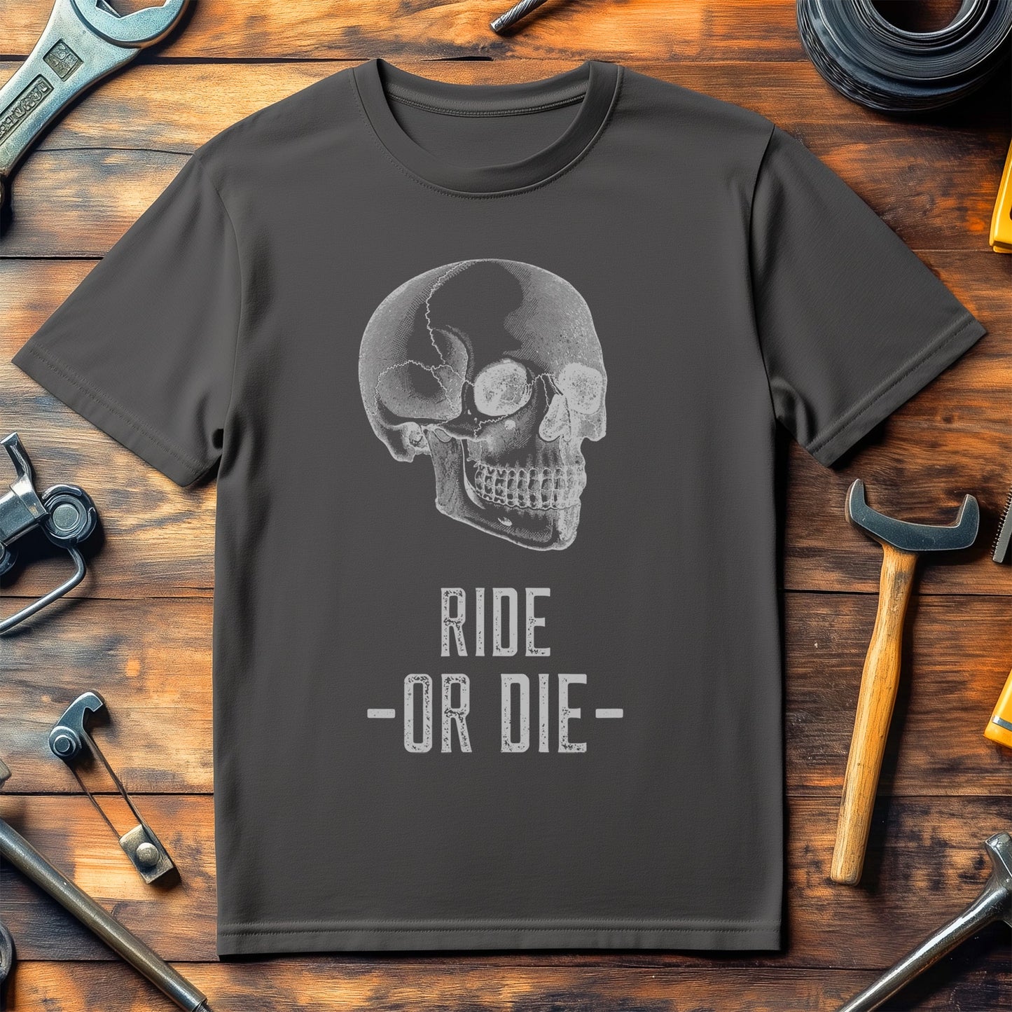 Ride or Die Biker T-Shirt - Skull