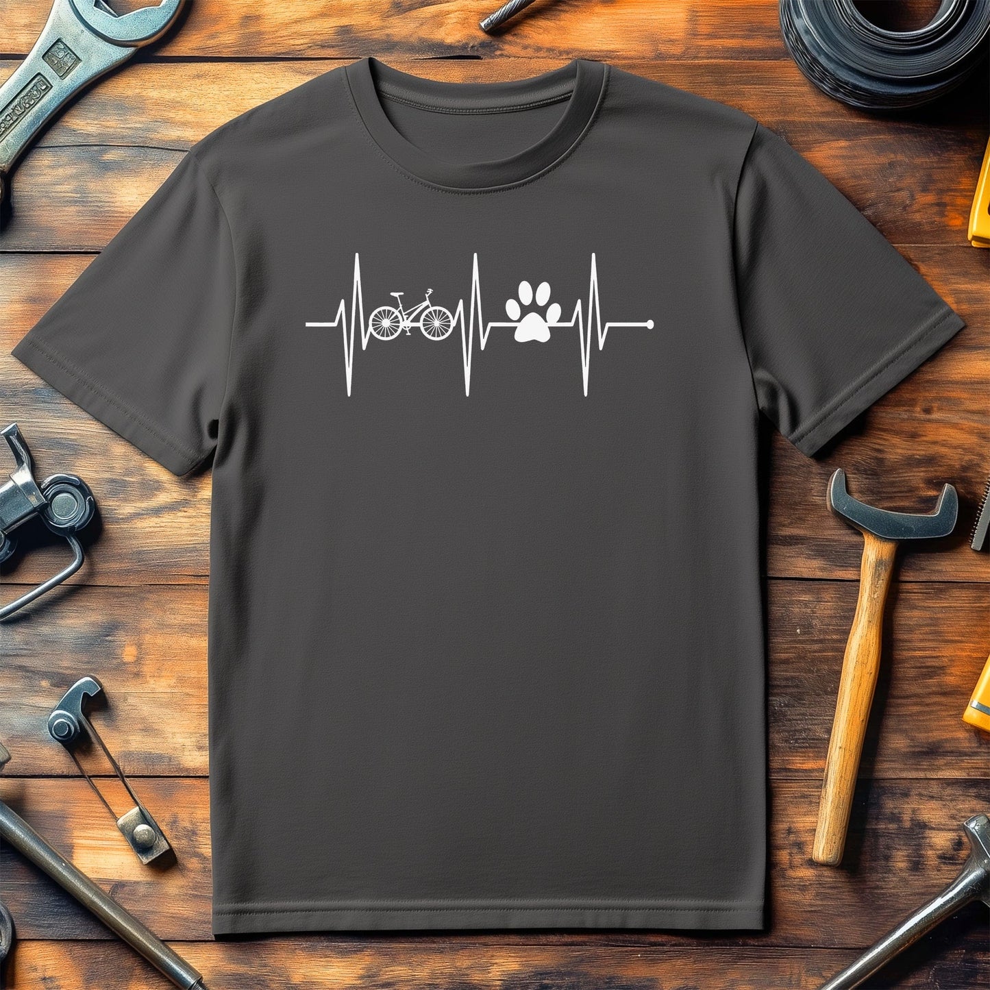 Cycling Heartbeat and paw  T-Shirt