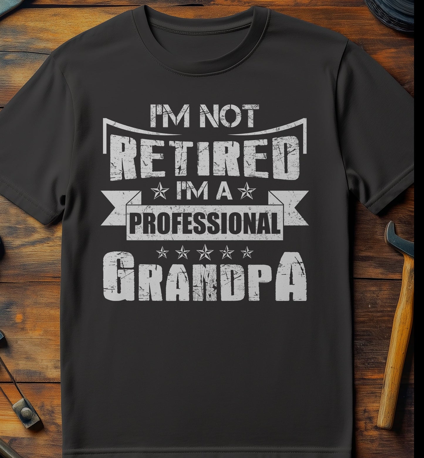 Retired Pro Grandpa Stars T-Shirt