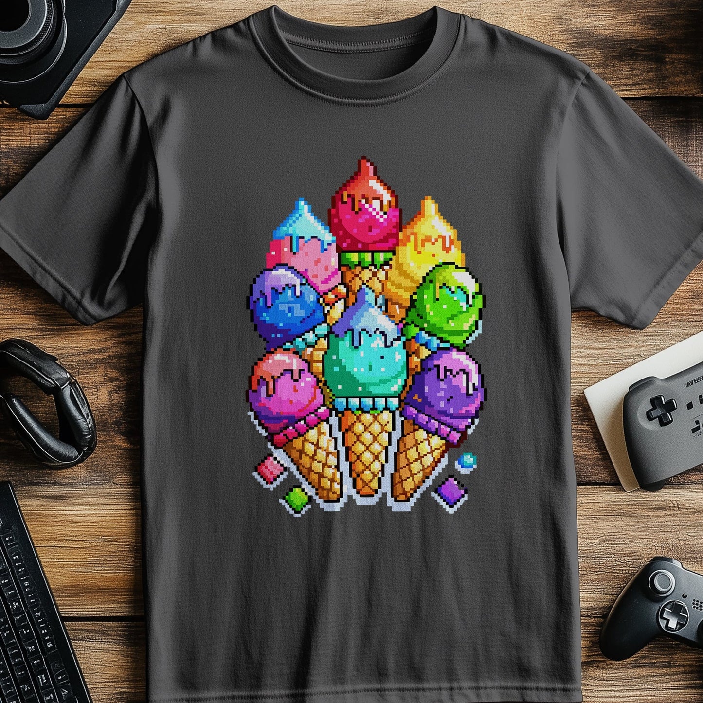 Pixel 51 t-shirt  ice cream cones.