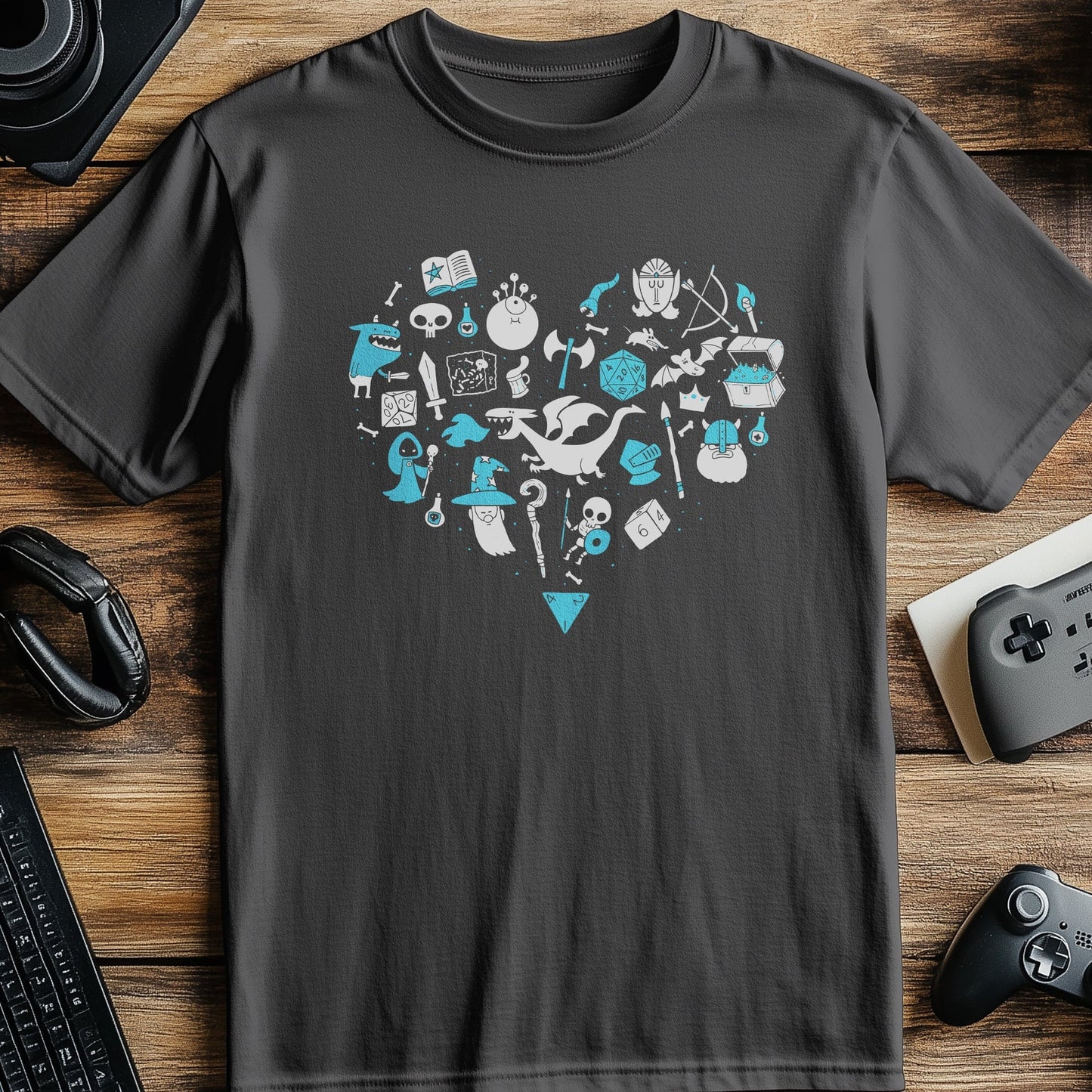 I Love Gaming Heart-Shaped T-Shirt
