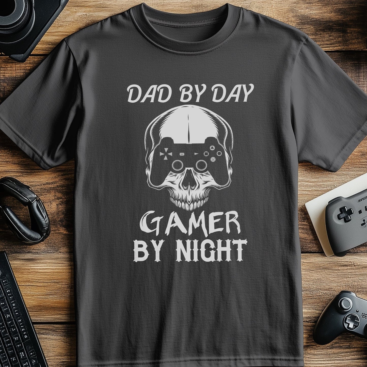 Gamer Dad by Day, Skull by Night T-Shirt