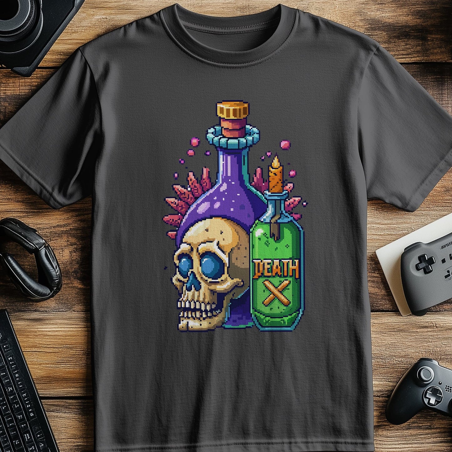 Pixel 30 Skull & Bottle T-Shirt Skull