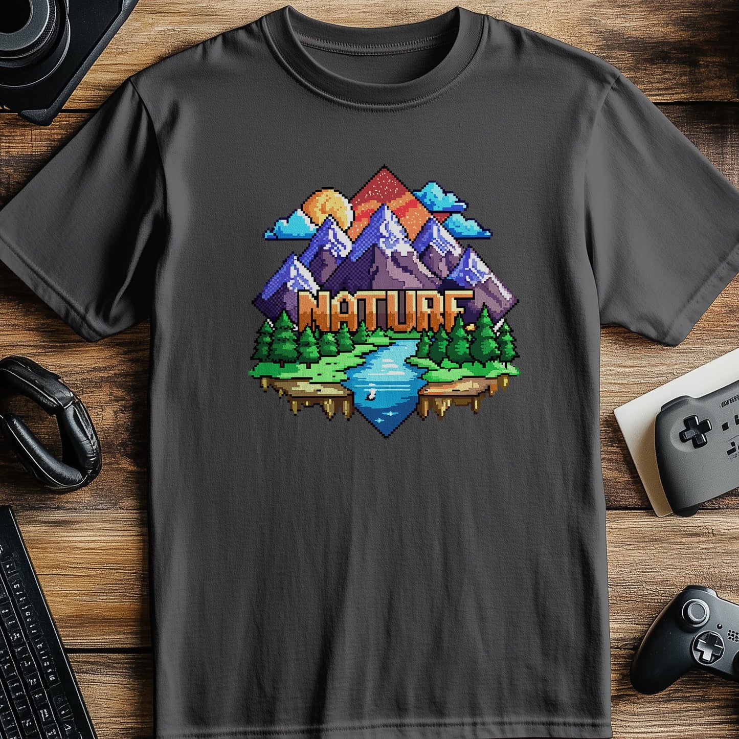 Pixel 100 T-shirt Retro Mountain