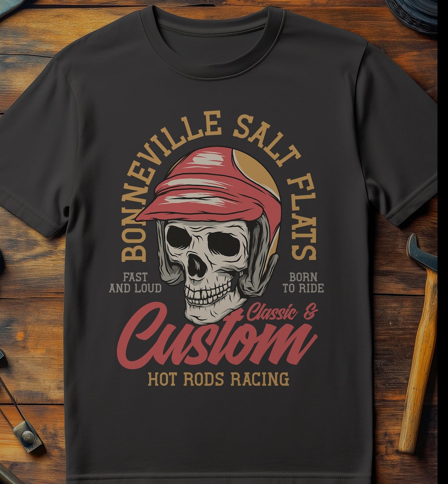 Hot Rod Racing Skull T-Shirt