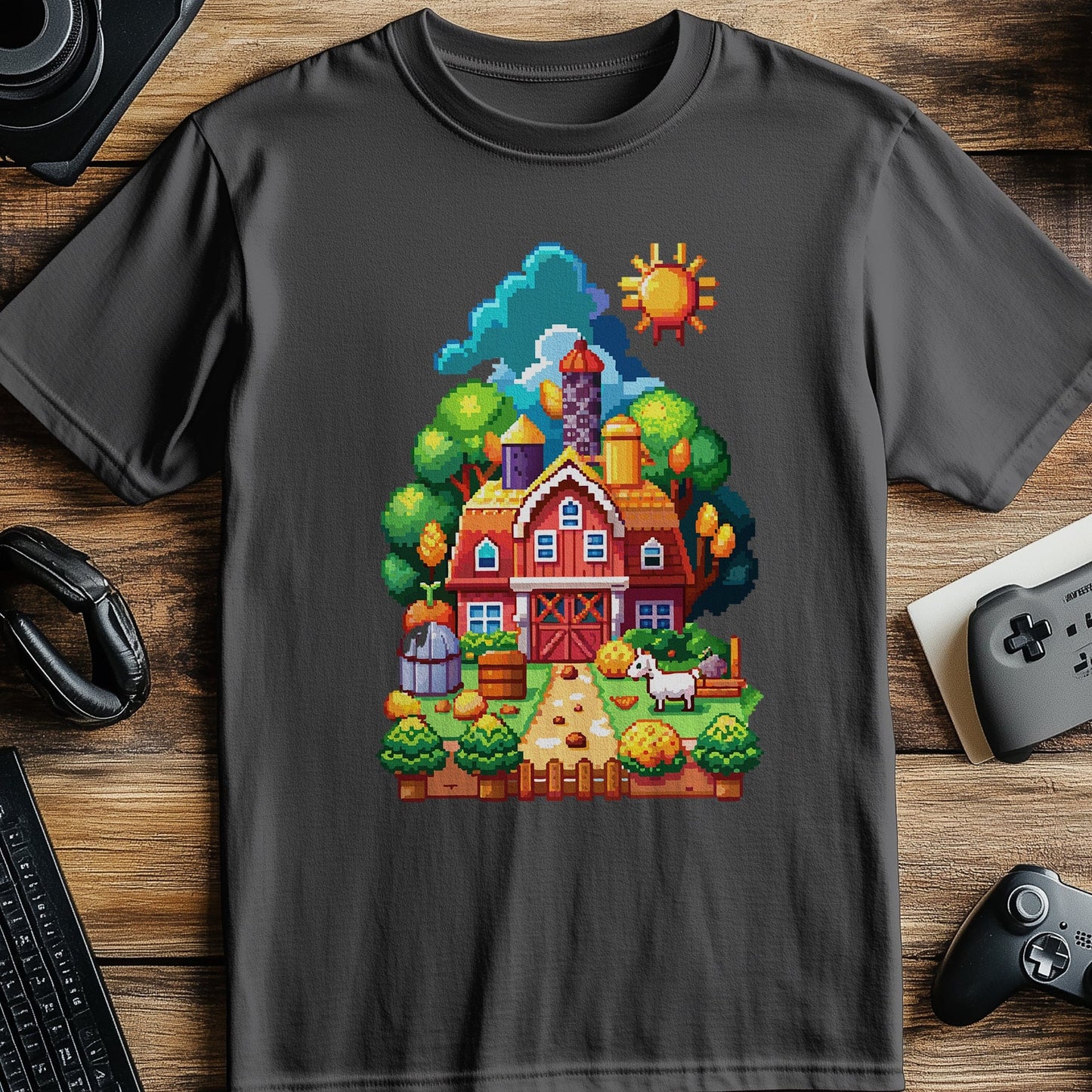Pixel 32 T-Shirt - Funny Retro Farm