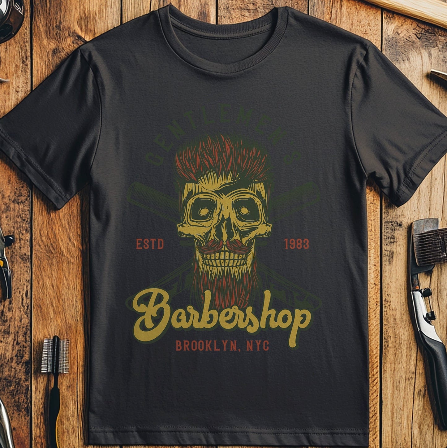 Barber Razor Skull T-Shirt