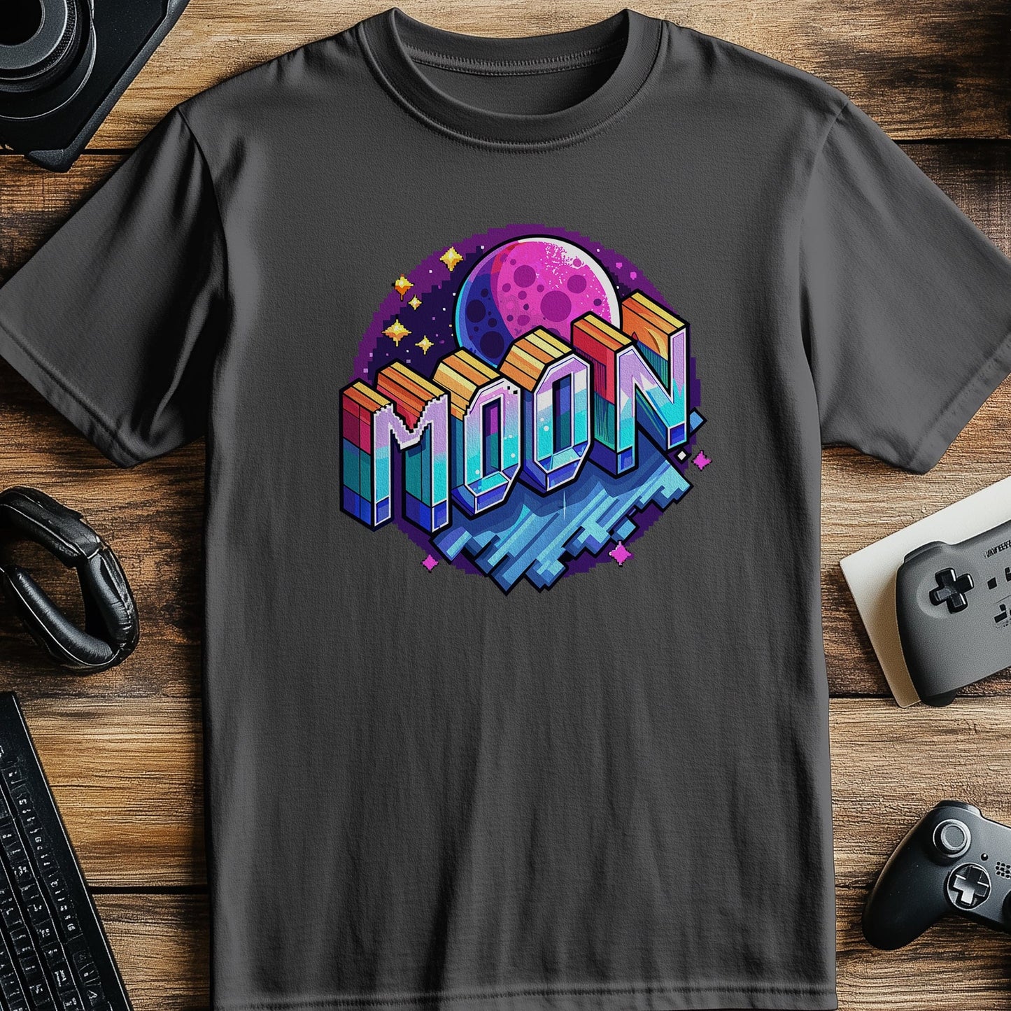 Pixel 20 T-shirt  Retro Pixelated Moon