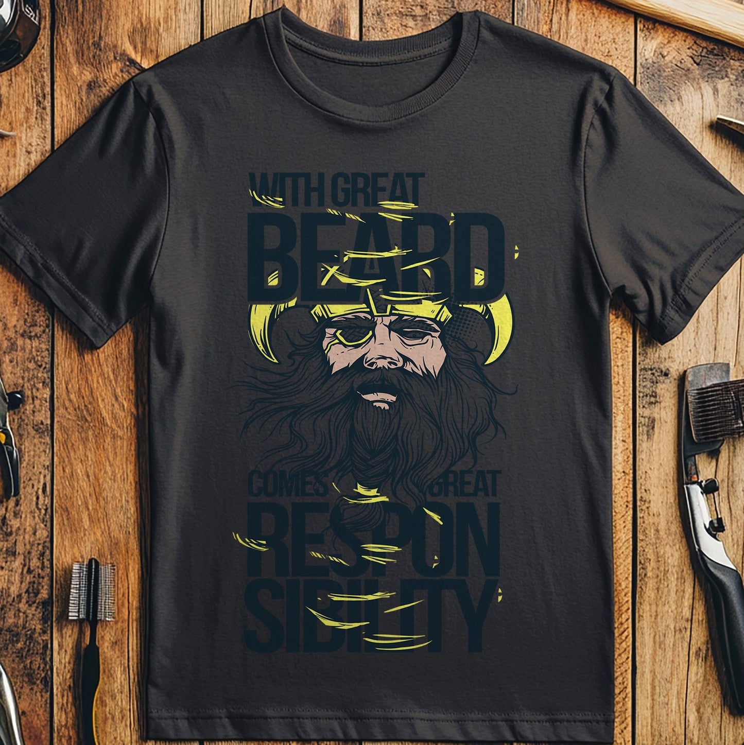 Beard Responsibility Art Style T-Shirt